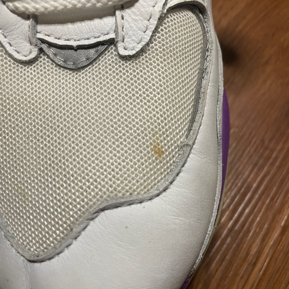 New Balance White Sneakers with Purple, Red, Yellow & Green Accents - Picture 10 of 11